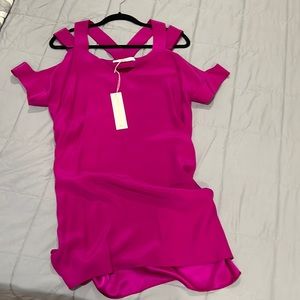 Amanda Uprichard hot pink silk dress -size small
